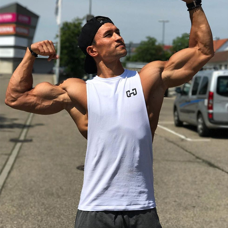 Gilet de sport fitness, camisole, fitness musculaire homme, coupe ample, course décontractée, entraînement de basket-ball, sans manches_voghion.com