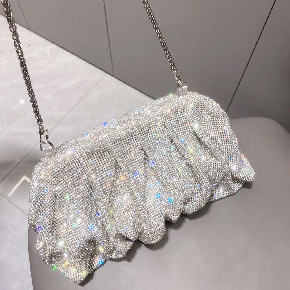 Robe de soirée Rhies à poignée brillante, nouveau portefeuille pliable et sac à main de créateur pour fête de mariage de haute qualité_voghion.com