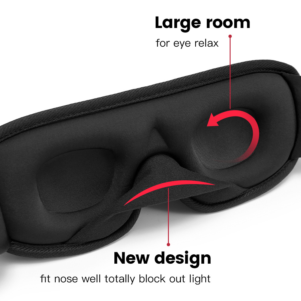 Black 3D Eye Mask Breathable Shading 3D Sleeping Eye Mask Eye Mask_voghion.com