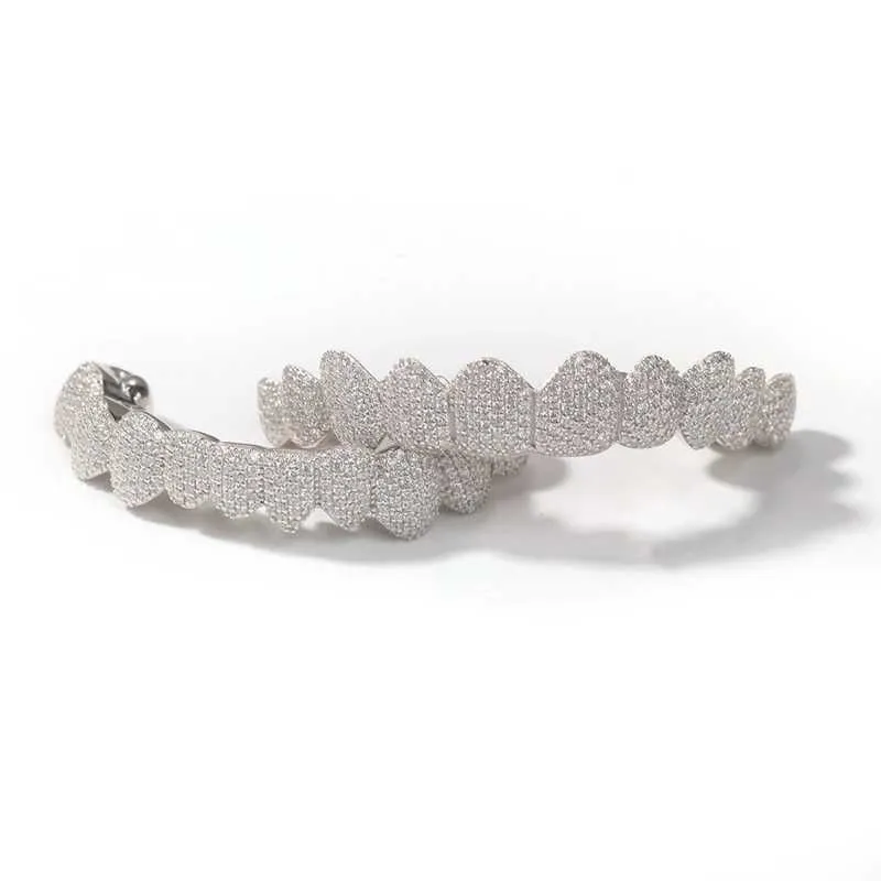 Grillz Hammasgrillit Suun yksinomainen räätälöinti Moissanite Hampaiden Jäätynyt Hop Sier Koristeelliset Oikomisraudat Oikea Dia Bg_voghion.com