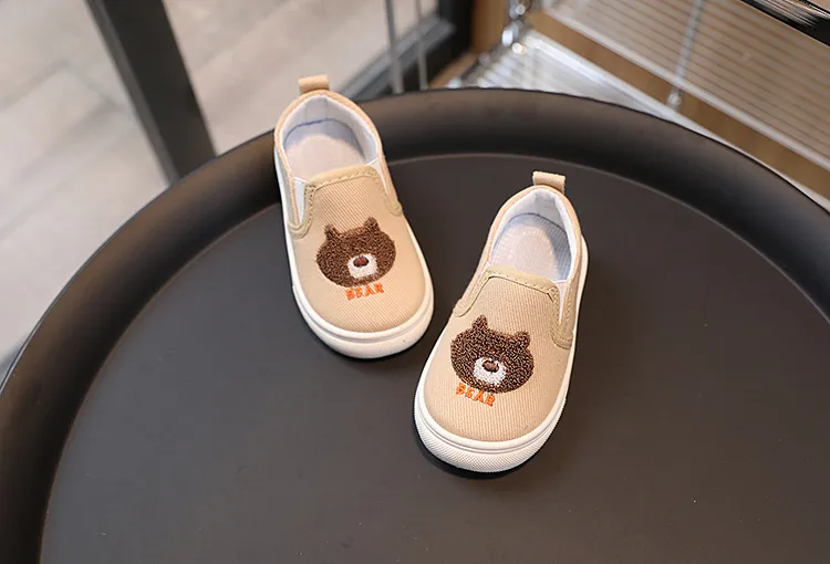 Cute Bear Strawberry Kids Canvas Children School Slip-on Sneakers Littlesprouts Unisex Boy Girl Flat Casual Shoes 20-31_desvips.com
