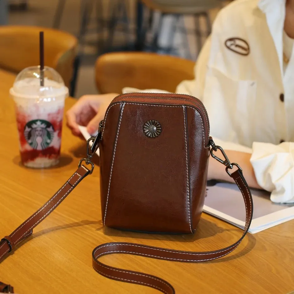 Damen Handtasche Aus Echtleder Für Smartphone Umhängetasche_voghion.com