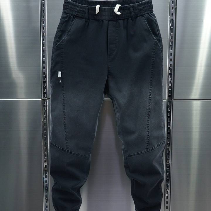 Jeans uomo slim fit tapered stretch jogger con ombré e patchwork_voghion.com