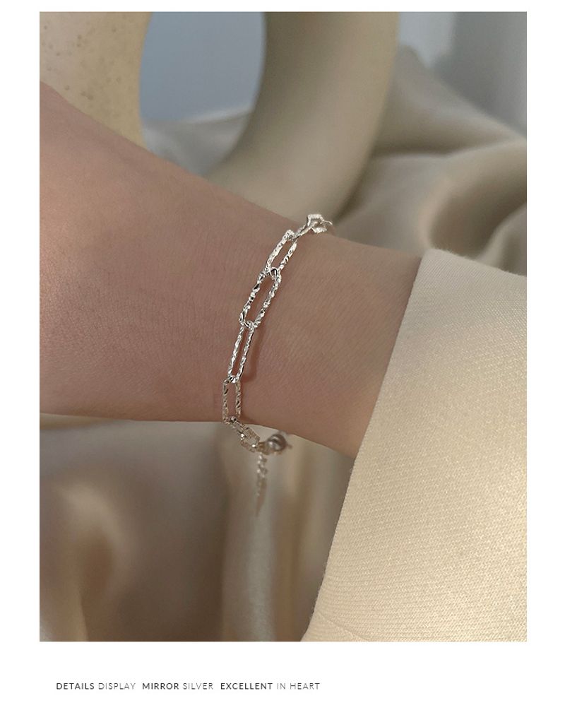 Quadratisches Auto Wer schimmert Sier weiblicher Handschmuck Kreatives Nischendesign Persönlichkeitsarmband_voghion.com