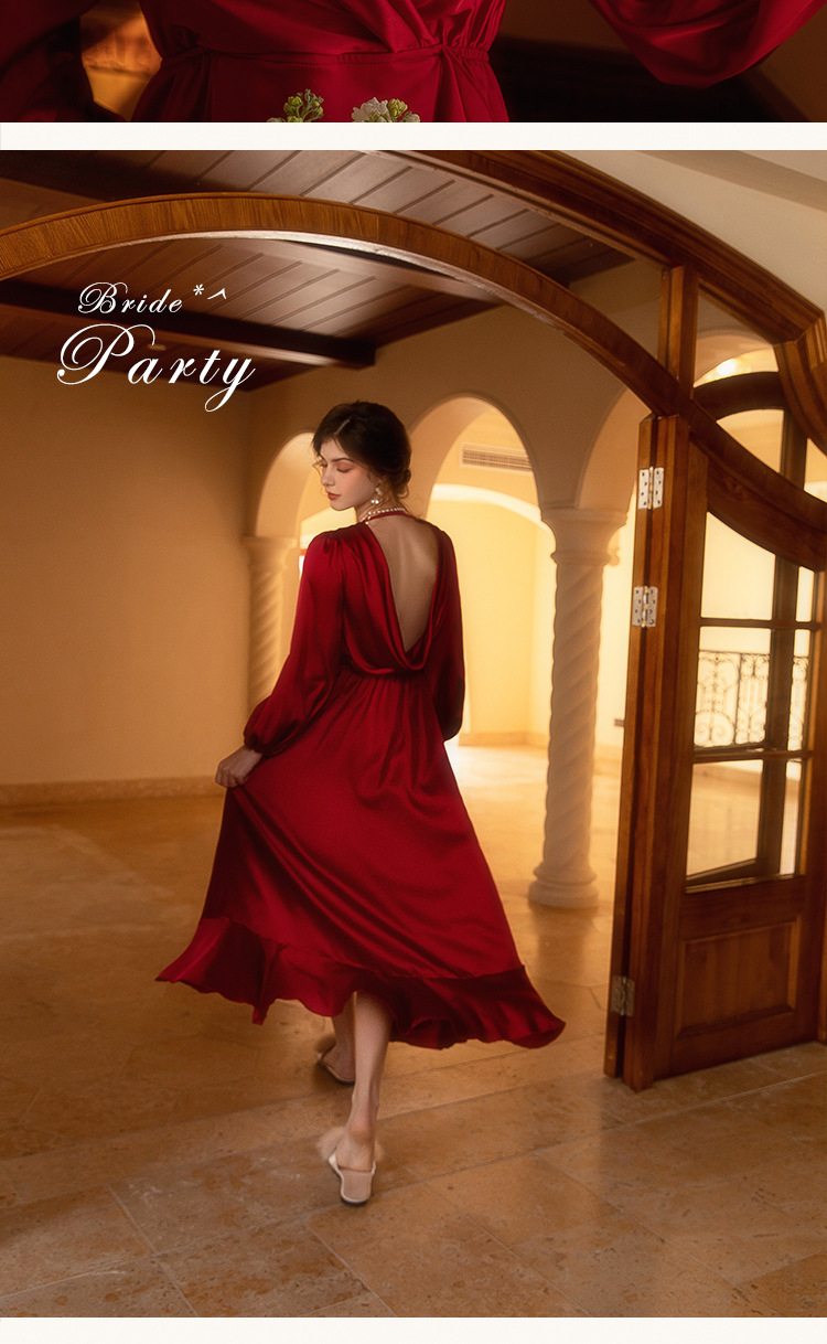 Nachtkleding voor dames Dames kamerjas Bruidsmake-up Bruids satijnen lange badjas_voghion.com