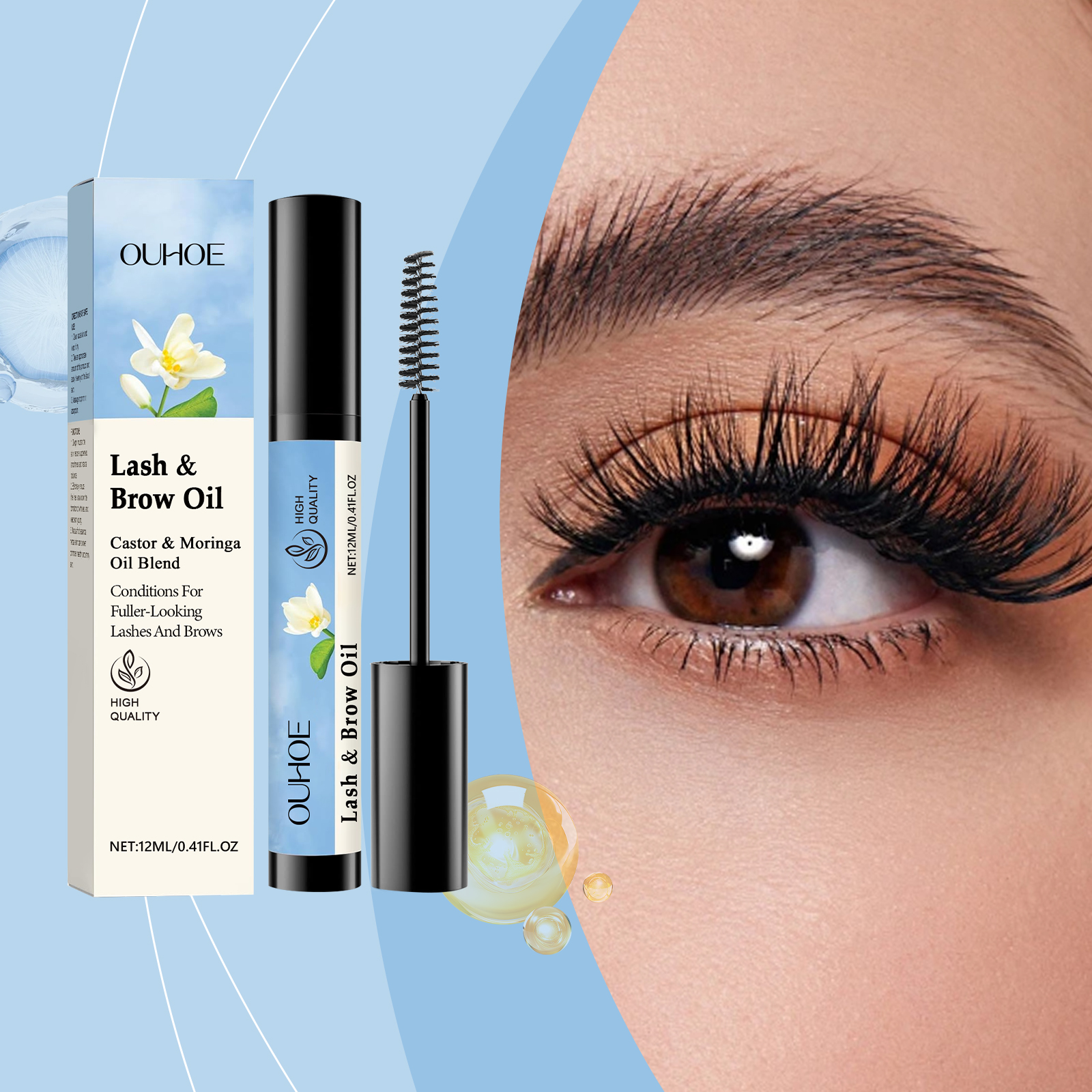 Ouhoe Black Mascara For Beautiful Curling And Volume Eyelashes_voghion.com