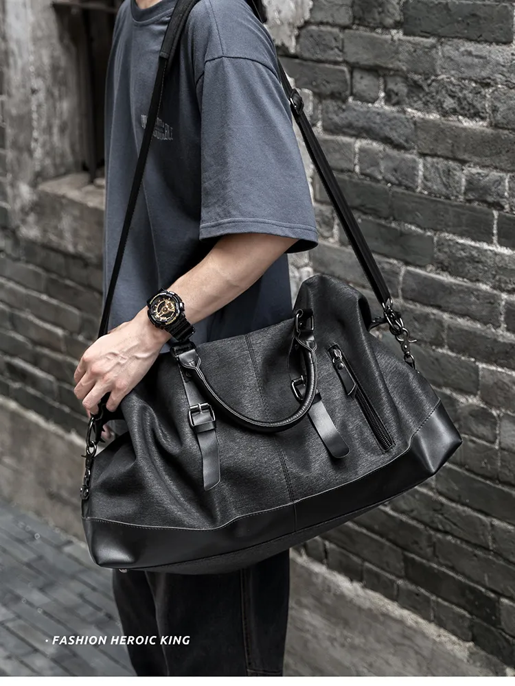 Sacs de voyage en toile pour hommes, sac de voyage grande capacité, fourre-tout de voyage multifonctionnel_voghion.com