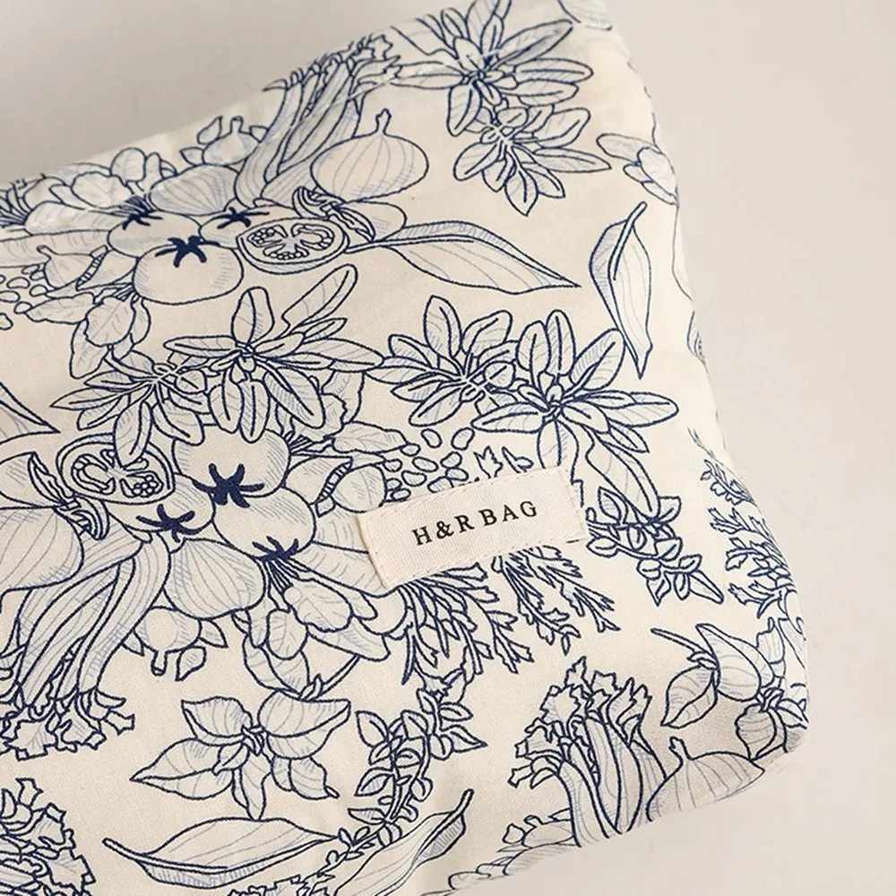 Trousse de rangement multifonction à imprimé floral, grande capacité, idéale pour le maquillage ou les voyages_voghion.com