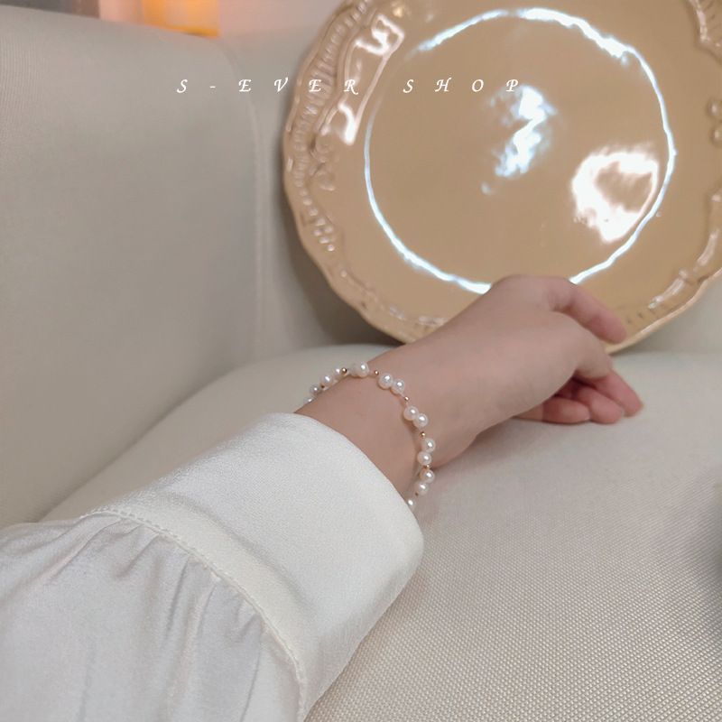 Natural Freshwater With Niche Design, Color Preserving Electroplated Bracelet, Hand Woven Fancy Pearl Bracelet_voghion.com
