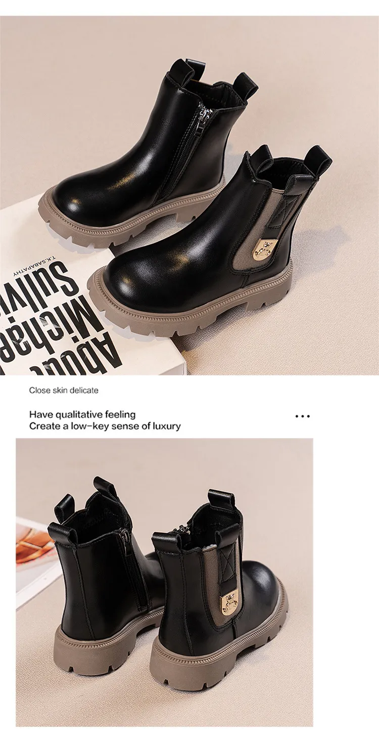 Chaussures pour filles et enfants, mode automne-hiver, pour tout-petits, britanniques, chaudes, imperméables, bottines pour garçons, Happysteps, tailles_voghion.com