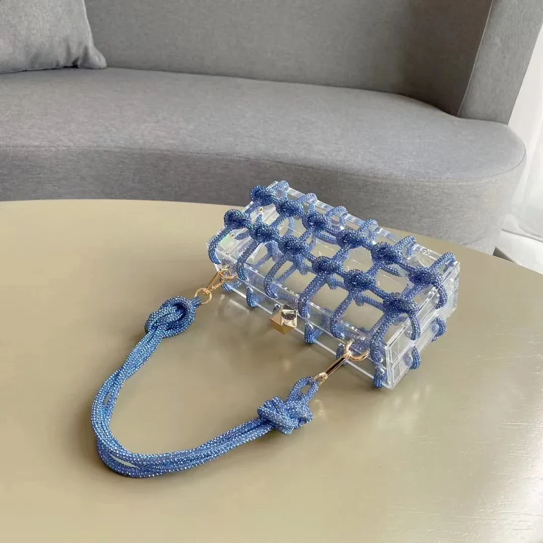 20 Colors Dia Clear Acrylic Box Evening Clutch Bags Women Woven Knotted Rope Rhie Purse And Handbags 240725_voghion.com