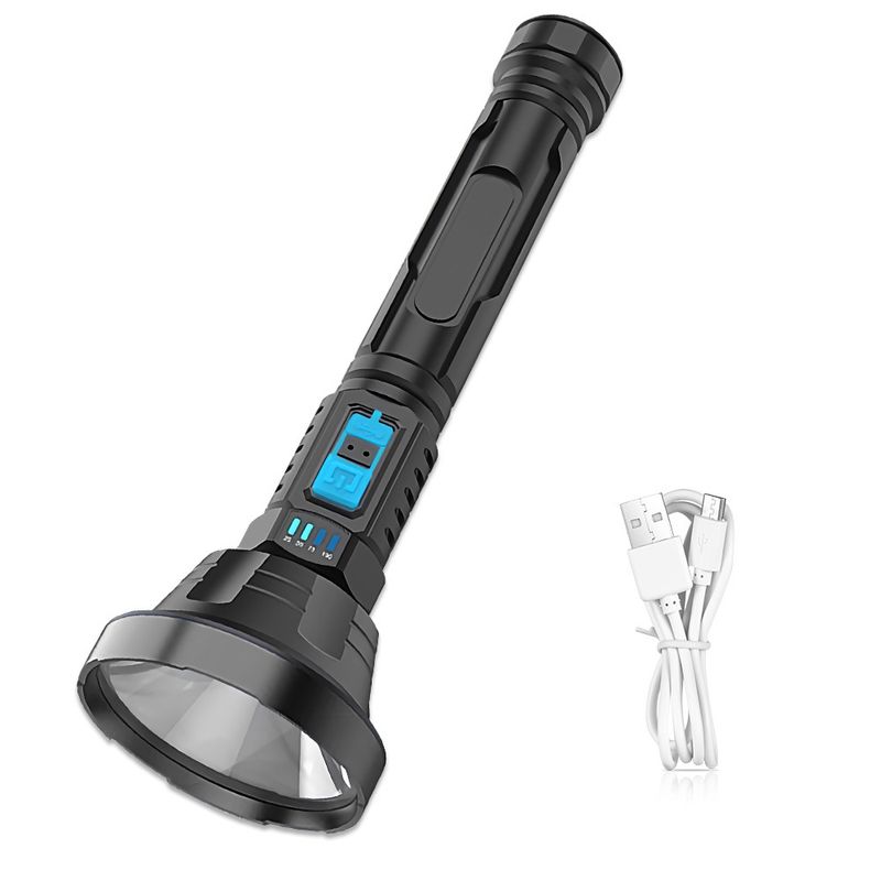 Kunststoff USB lade LED ultra-helle hause tragbare outdoor lange-palette beleuchtung taschenlampe_voghion.com