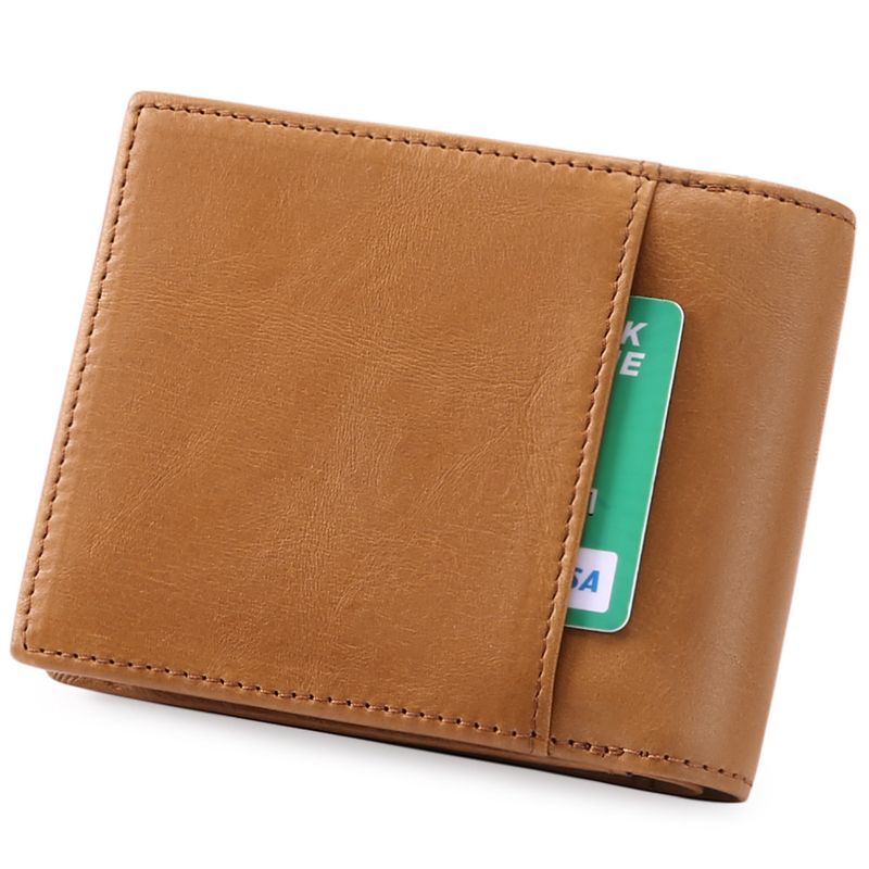 Herren kurze Lederbrieftasche Top-Schicht Rindsleder RFID Anti-Diebstahl-Bürste Mode Casual Außenhandel Brieftasche_voghion.com