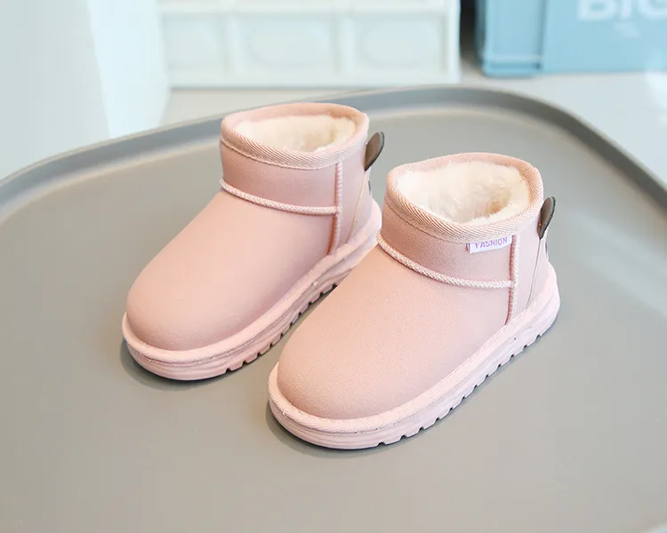 Fashion Children Casual Girls Boys Snow Warm Kids Boots Boy Winter Cashmere Cotton Shoes Sneakers_voghion.com