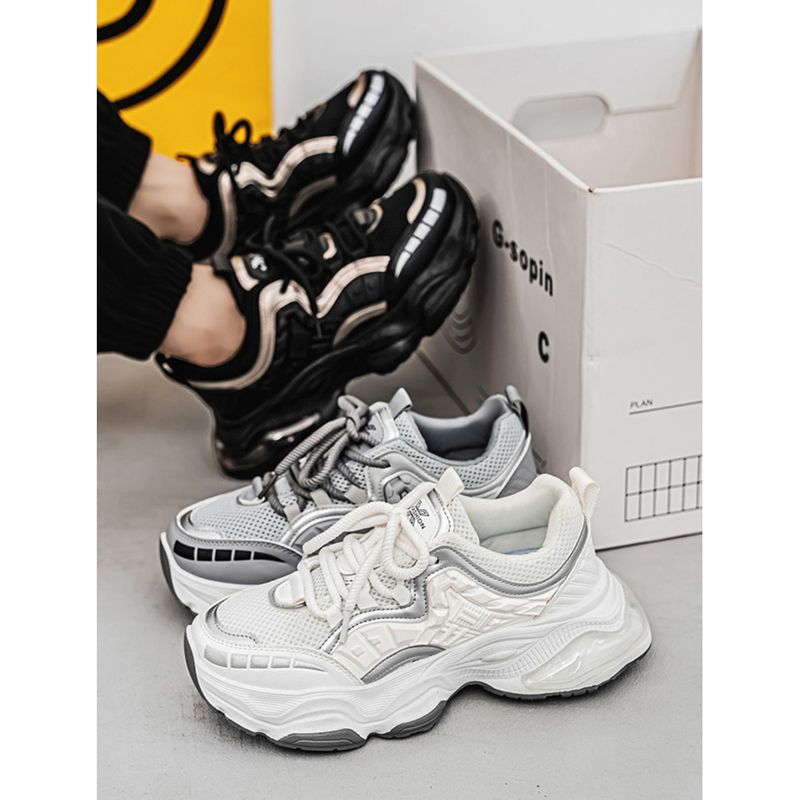 Daddy men 2024 autumn and winter new fashion ins thick sole increase casual sports shoes_voghion.com
