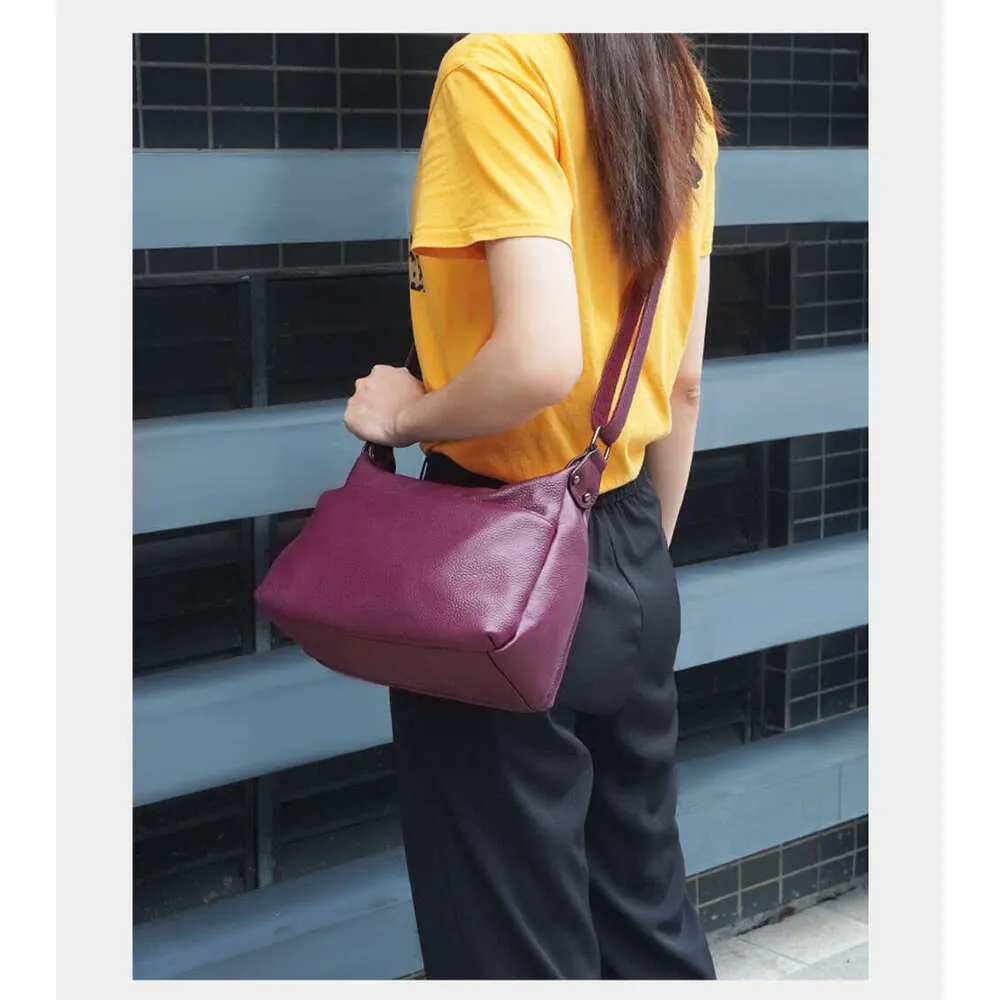 Borsa a tracolla elegante in pelle viola per donna borsa spalla_voghion.com