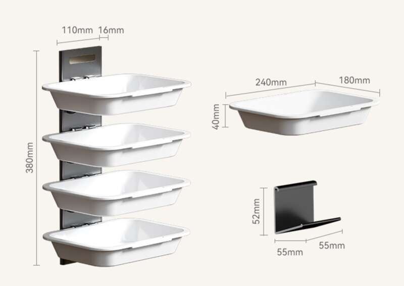 Hedou C - Wall - Mounted Foldable Non - Perforated Storage Rack For Home Kitchen Preparation And Side Dishes_voghion.com