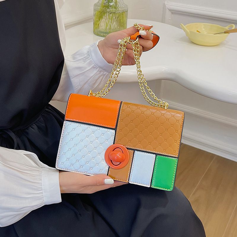 High-End-Tasche für Damen 2023 neue modische Schulter-Umhängetasche Kontrastfarbennähte große Kapazität kleine_voghion.com