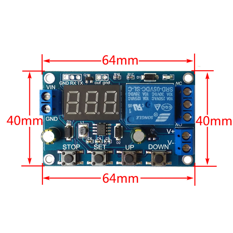 Interruptor de control del cargador de batería de 6-40 V CC, placa de protección contra sobretensión y subtensión, controlador de desconexión de apagado automático_voghion.com