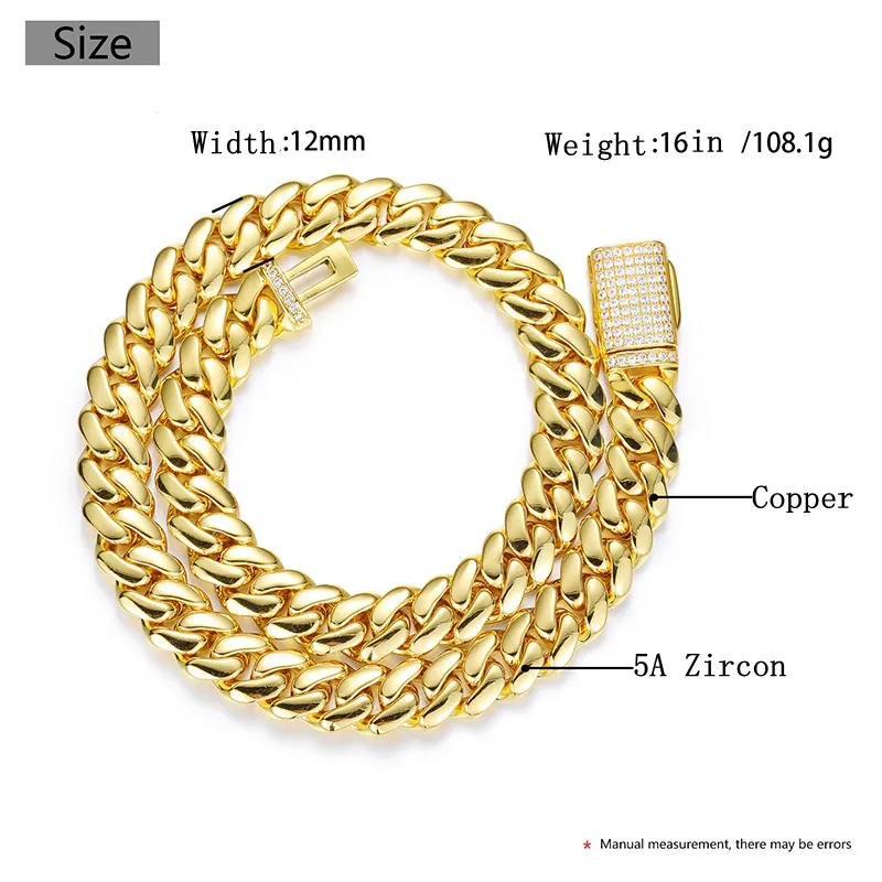 12mm-20mm Hip Hop Schwere große Miami Cuban K Kette Herren Halskette Echt vergoldet TopBg 5A Zirkon Verschluss Herrenschmuck_voghion.com