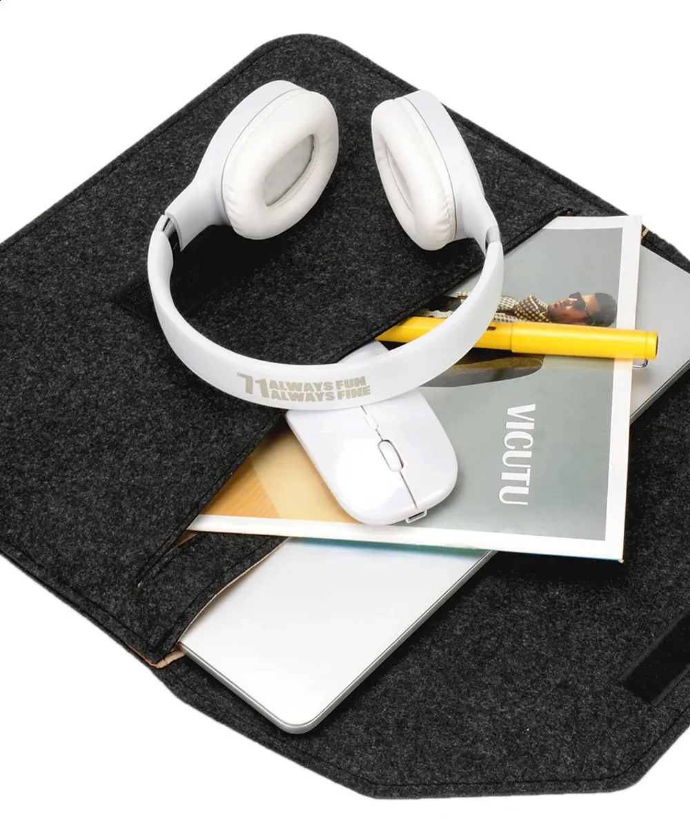 Laptoptasche aus Wollfilz, Hülle für 11, 12, 13, 15,6 Zoll Book Air Pro, Hülle für MateBook mit Mauspad oder Power Mini-Pack_voghion.com