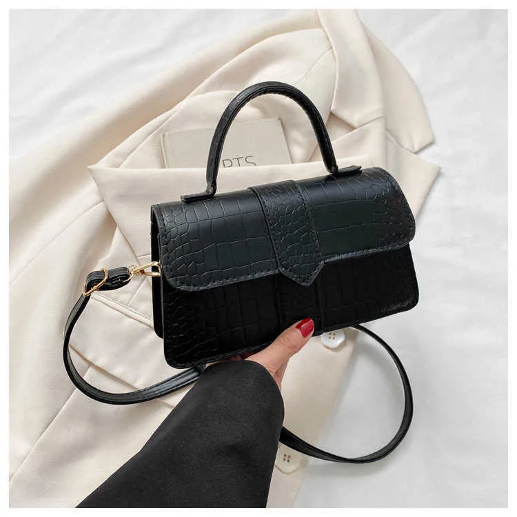 Borsa a tracolla in pelle PU per donna - Borsa a tracolla alla moda Borsa vintage da ascella Borsa quadrata (nero) C241211_voghion.com