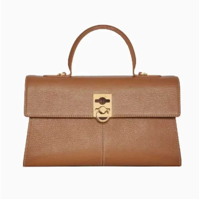 Stilvolle Umhängetasche für Damen, Designer-Umhängetasche mit Clamshell-Griff oben, Vollleder, mit Riegel, Umhängetasche, Ba241216_voghion.com