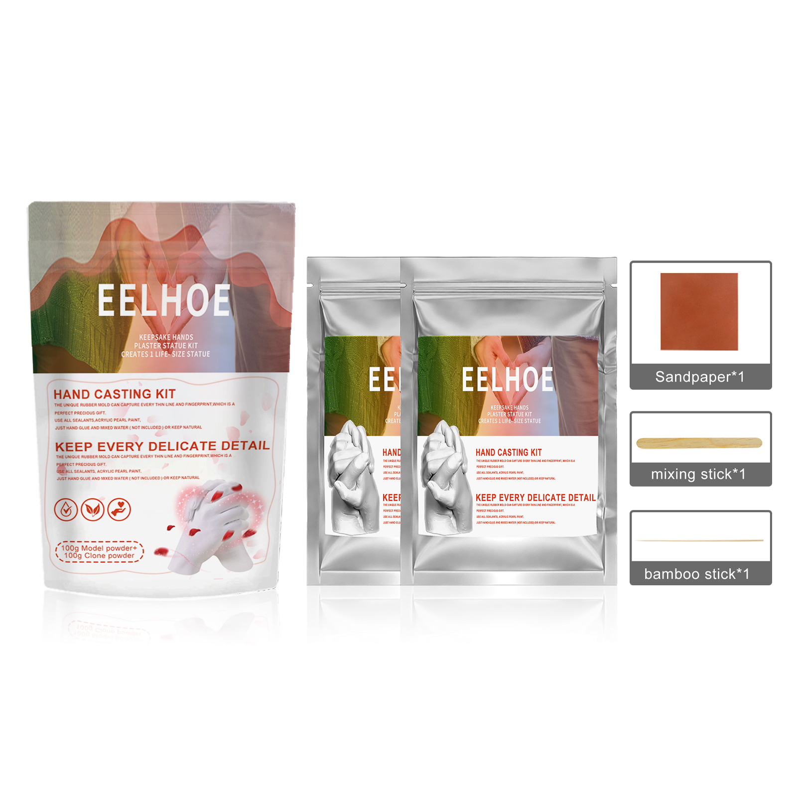 Kit de modelado de manos EELHOE: modelado tridimensional de manos y pies de bebé, ideal para regalar en San Valentín._voghion.com