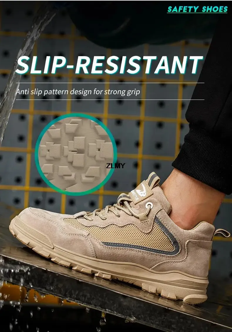 Chaussures de sécurité pour hommes, sans embouts métalliques, embouts en plastique, isolées, 6 kV, réfléchissantes, 250402_voghion.com