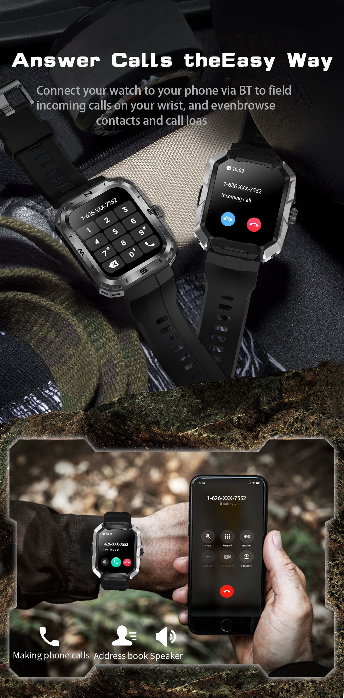 BT Smart Talk Watch D23 Carcasă detașabilă 1.85 Ecran mare Sport impermeabil Cameră ceas inteligent sport ceas_voghion.com