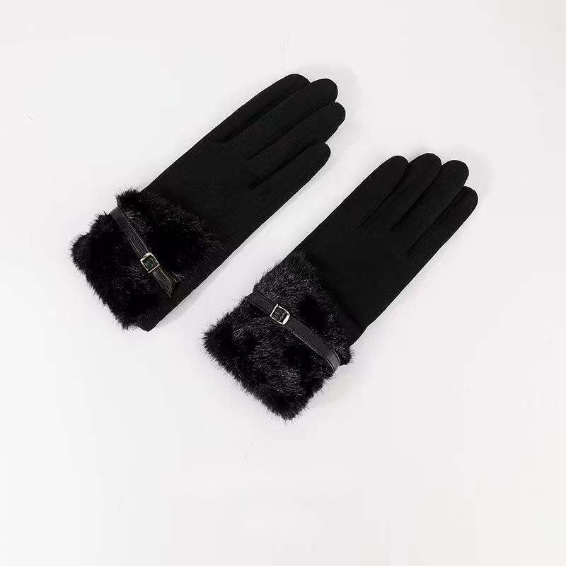 Woolen Suede Winter Fashion, Warm Outdoor Gloves, Windproof And Cold Proof, Suitable For Women's Gloves_voghion.com