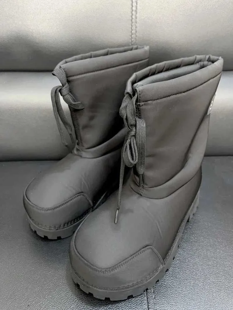 2025 Stivali da neve da donna con plateau spesso, alti fino al polpaccio, in pizzo, caldi, in cotone, scarpe casual invernali, senza stampa, buone_voghion.com