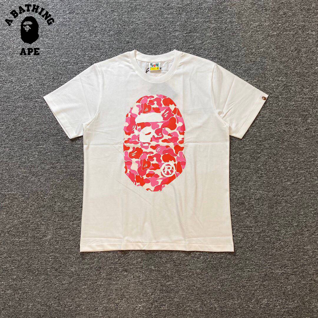 A BATHING APE BAPE-ABC Powder Camouflage Ape Man Logo Double-sided Printed Short Sleeved T-shirt Made Of Pure Cotton Fabric