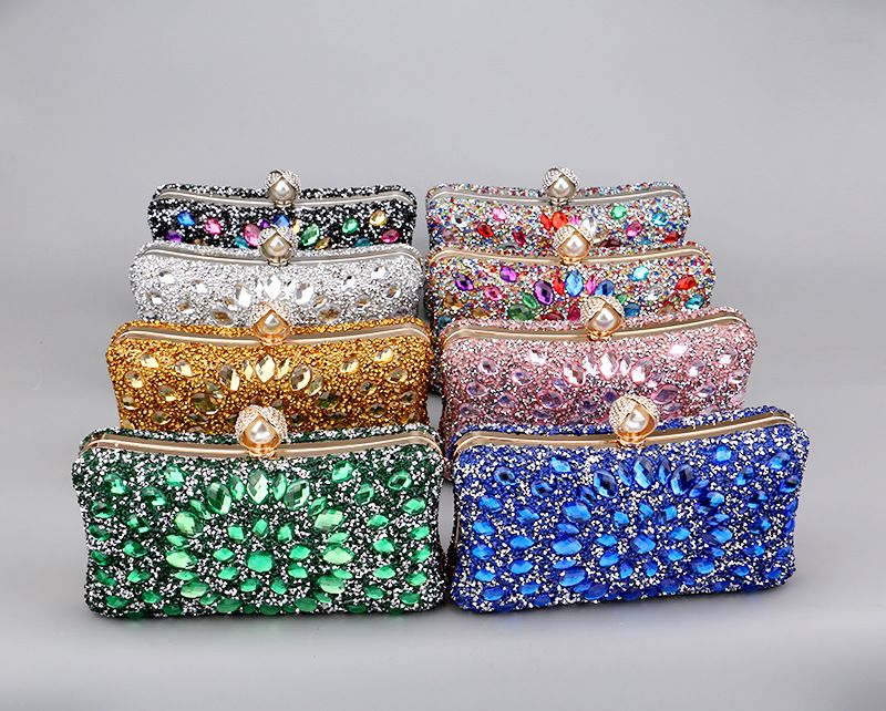 Sac de soirée polyvalent pour banquet de mode féminine avec incrustations de diamants populaires_voghion.com