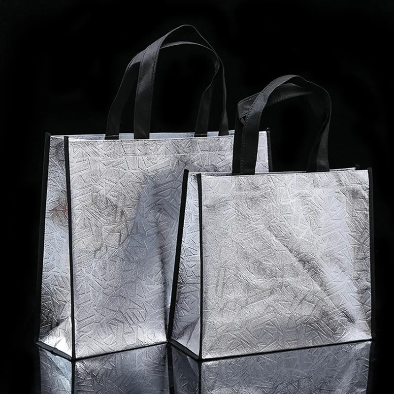 Fashion Waterproof Laser Foldable Eco Large Capacity Reusable Shopping Tote Non-woven Fabric Bag Handbag_voghion.com