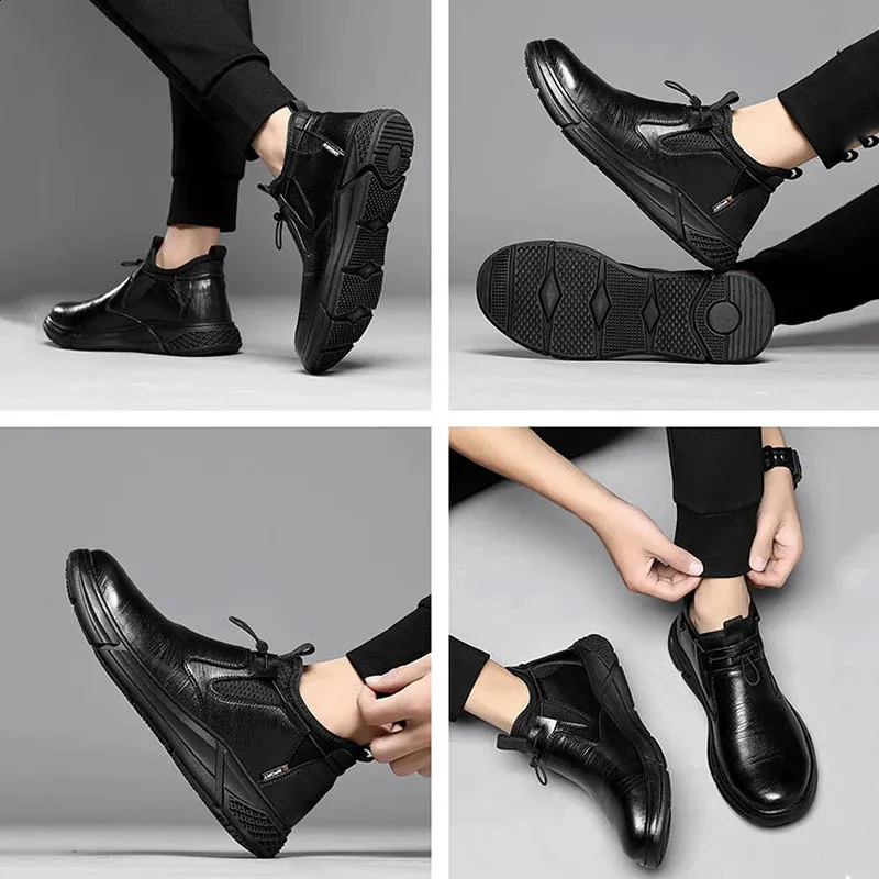 Sicherheitssportschuhe Für Herren Aus Leder Mit Stahlkappe_voghion.com
