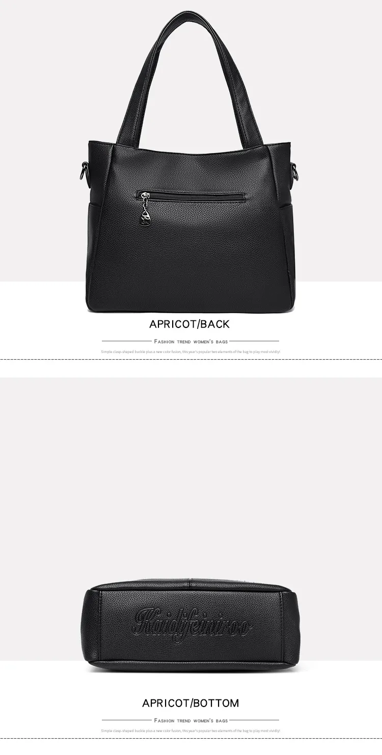 Hochwertige weiche Leder-Schulter-Umhängetaschen für Frauen mit großer Kapazität Tasche Marke Designer Casual Handtasche Sac A Main_voghion.com