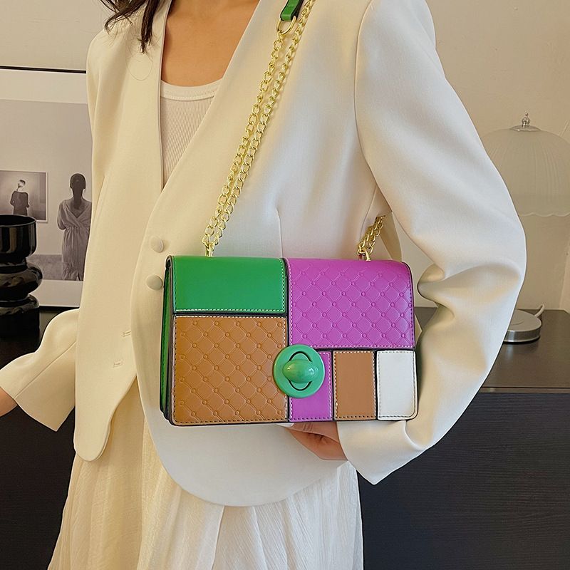 High-End-Tasche für Damen 2023 neue modische Schulter-Umhängetasche Kontrastfarbennähte große Kapazität kleine_voghion.com
