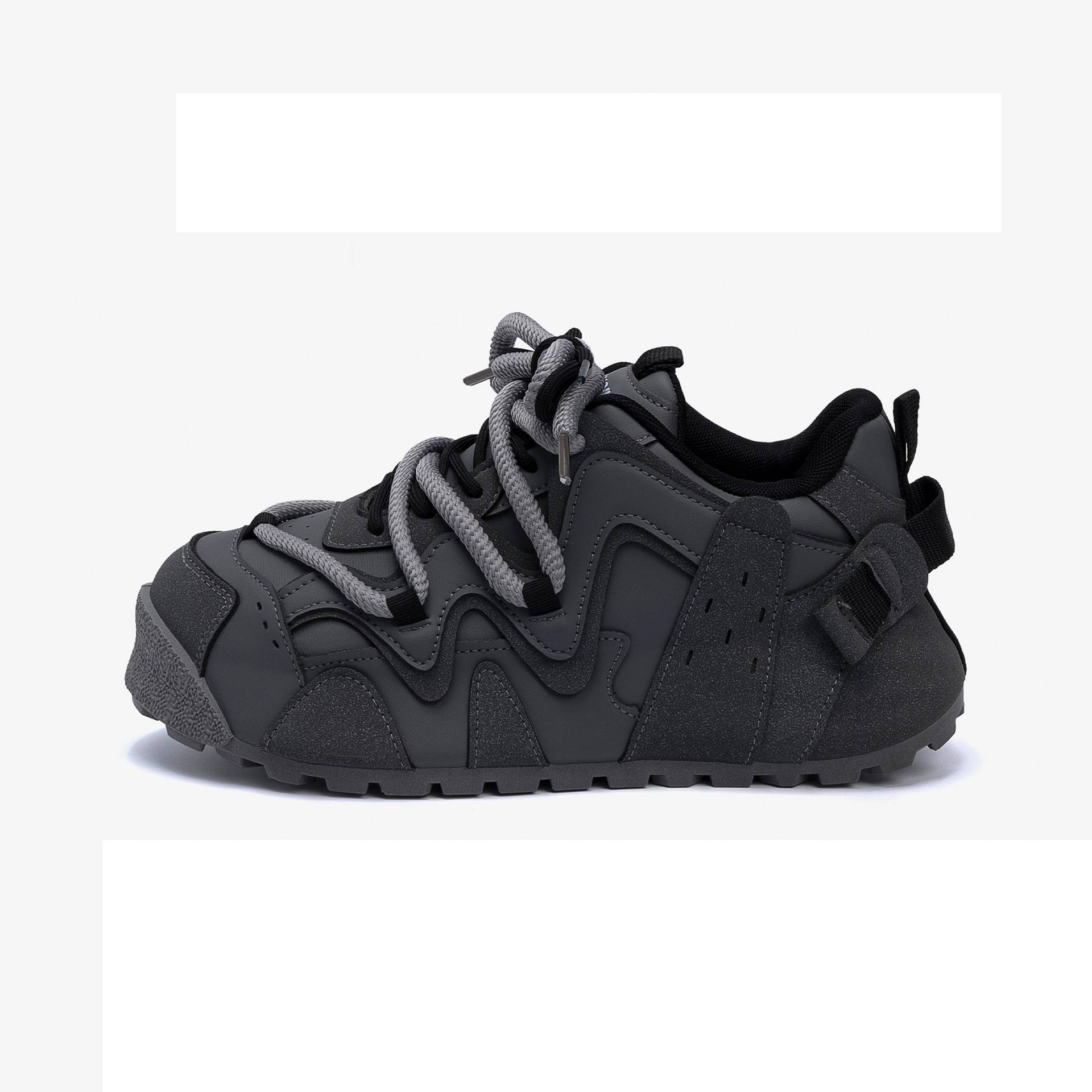 Herren Chunky Plateau Sneaker Freizeitschuhe Mit Dicker Sohle Grau_voghion.com