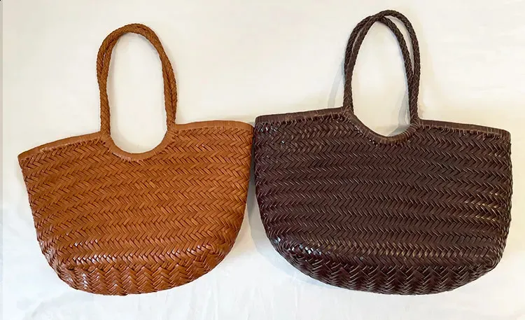 Echtes Leder Geflochtene Schultertasche Damen Sommer Tasche_voghion.com