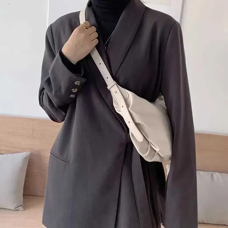 Borsa a tracolla alla moda con pieghe per donna in morbida pelle PU, borsa a tracolla firmata Dumpg Fashion Cloud, borsa Hobo BolsasC241103_voghion.com