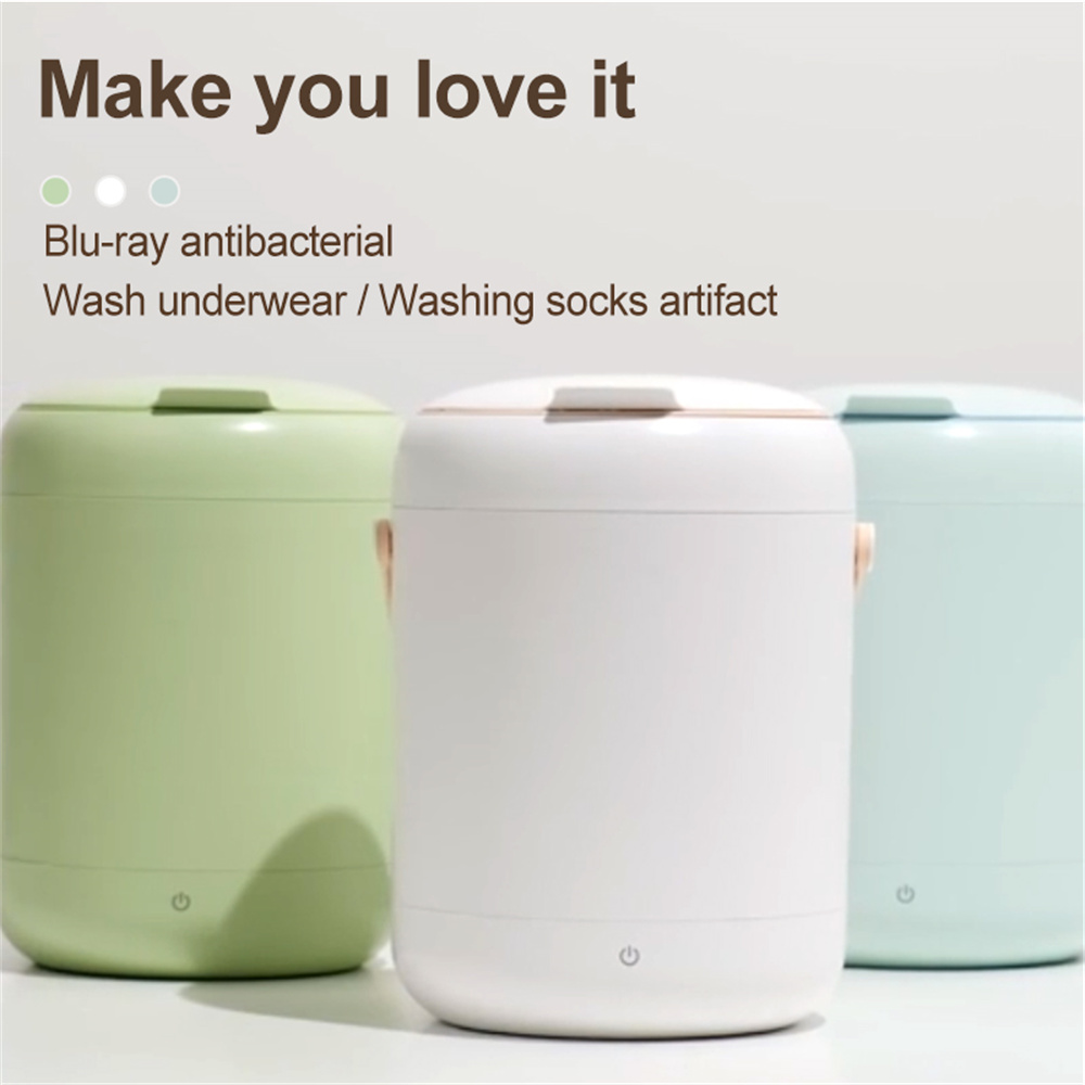 Mașină de spălat portabilă 2.8L 12W Mini mașină de spălat șosete Lenjerie de corp Lenjerie de corp Mașină de spălat antibacteriană Blu-ray Bu_voghion.com