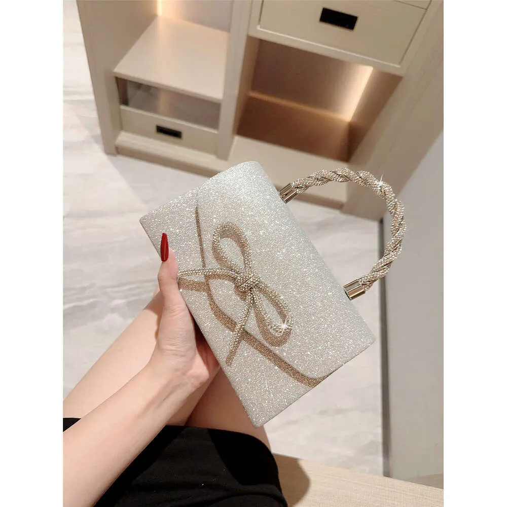 Robe de soirée Pochette polyvalente européenne et américaine Sac à bandoulière pour célébrités Mode Dia Bow Chain Bag_voghion.com