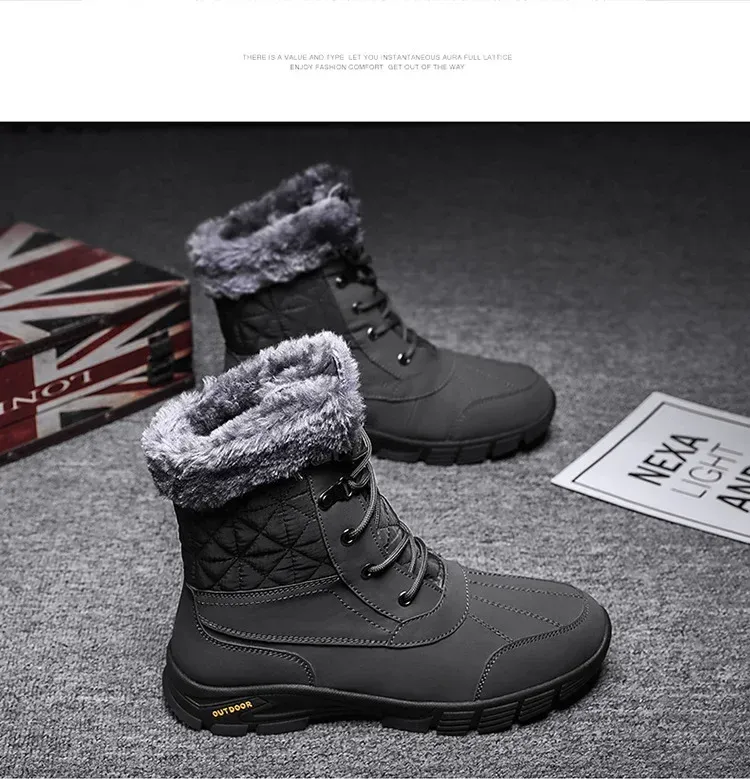 Heren High-end Snowboots Winter Mode Pluche Isolatie Antislip Waterdicht Slijtvast Katoenen Schoenen Buiten_voghion.com