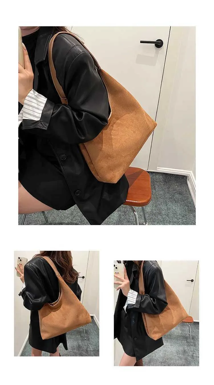 Sac à bandoulière polyvalent en daim pour femme, style rétro, tendance, Y241118_voghion.com