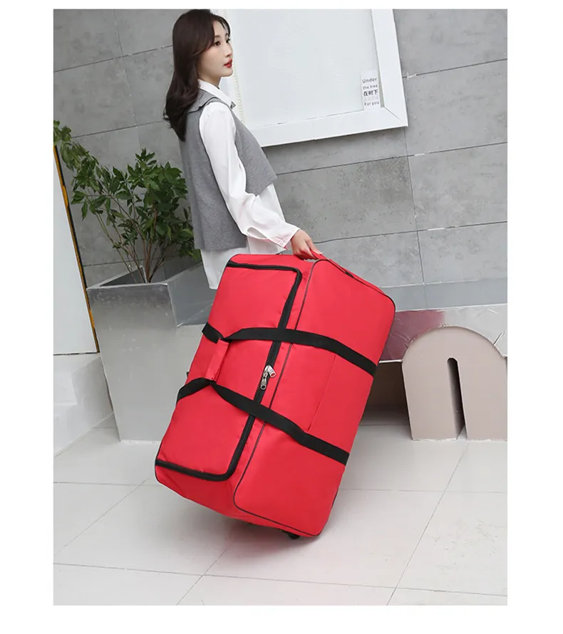 Universal-Reisetasche mit Rollen für Männer und Frauen, schwarz, Reisekoffer, faltbar, Reisetasche für die Nacht, Multifunktions-Handtasche_voghion.com