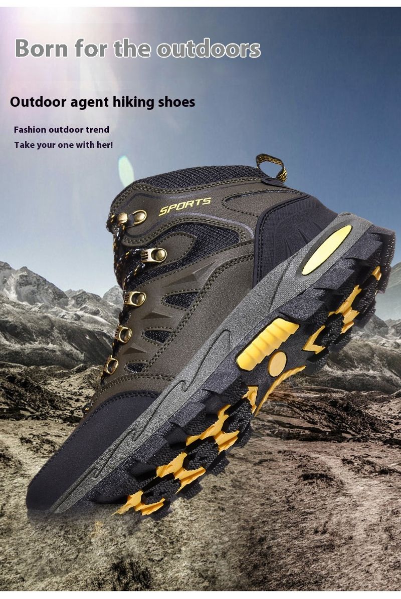 Sommer High-Top Outdoor Wanderbergsteigen Schuhe Mode lässig dicke Unterseite rutschfeste Einzelschuhe Männer_voghion.com