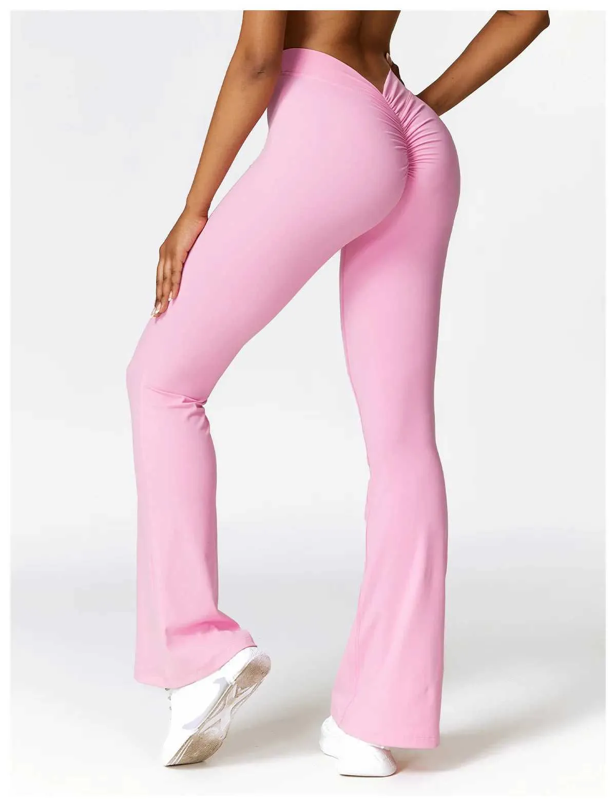 New Yoga Flare Leggings High Waist Wide Leg Pants Women Gym Fiess Sports Flared Pant Dance Trousers V-shaped Hip M llolg_voghion.com
