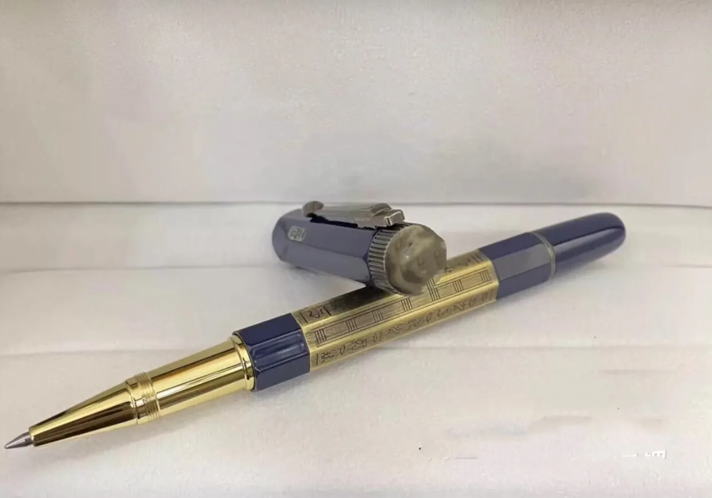 Vente en gros Proust Great Master Series - Stylo à encre à pistons Old Proust avec capuchon en métal, stylo rétro bicolore égyptien rond Heritage Series, stylo signature,_voghion.com