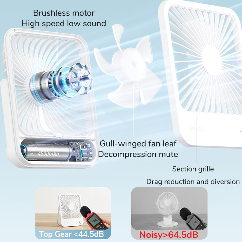 Small Desk Fan Ultra Quiet Table Fan USB Rechargeable Strong Airflow Cooling Fan With 4 Speed Powerful Wind Offices Fan_voghion.com